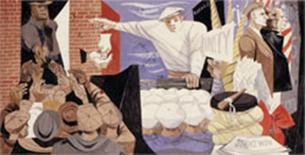 Anton Refregier, mural study, “1934 Waterfront Strike” (1941)
