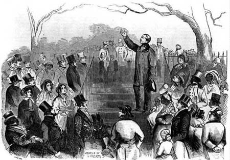 Wendell Phillips (1811-1884) addressing an April 11,1851 meeting to protest the case of Thomas Sims, a fugitive slave being tried in Boston.